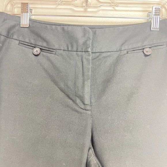 Ann Taylor Women's Size 4 Wide Leg Dress Pants Zip Fly Cotton Solid Black - Picture 3 of 6